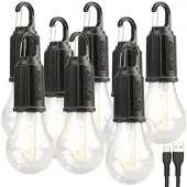 Lunartec 8er-Set LED-Akku-Glühbirnen mit je 120 Lumen, 400 mAh, USB-Ladung