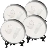 Your Design 4er-Set Gipsabdruck-Sets mit dekorativer Metallbox & Ständer, Ø 16,5cm