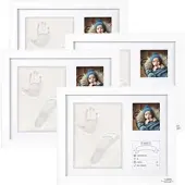 Your Design 4er-Set Gipsabdruck-Set, Baby-Hand & Fußabdruck, Holzrahmen, 28 x 23cm