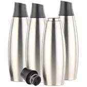 Carlo Milano 4er-Set Design-Thermo-Isolierflaschen mit Klick-Verschluss, je 650 ml