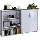 Mid.You Aktenschrank Office Edition Sw Set 1 niedrig Grau/Weiß