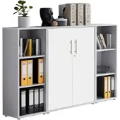 Mid.You Aktenschrank Office Edition Sw Set 2 niedrig Grau/Weiß