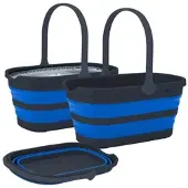 INFACTORY 2er-Set faltbare rechteckige Eimer mit Griff, je 14 Liter