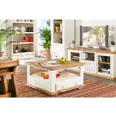1a Direktimport Couchtisch quadratisch MEXICO weiß / honig, Pinie, Landhausstil Möbel, shabby