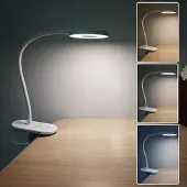 Lunartec Akku-Touch-Leselampe mit Klemmhalterung und Schwanenhals