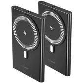 Revolt 2er-Set flache Powerbanks, 5.000 mAh, 20 W PD, Qi- & MagSafe-komp.