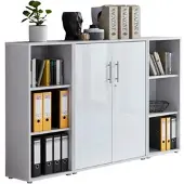 Mid.You Aktenschrank Office Edition Sw Set 2 niedrig Grau/Weiß