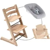 Stokke Tripp Trapp Bundle Treppenhochstuhl inkl. Newbornset Light Grey & Babyset, natur