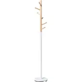 Beliani Kleiderständer Kiefernholz / Metall hellbraun / weiss 170 cm AUBUM