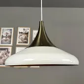 Bamyum Hängelampe Paladin Weiß Metall Ø35cm, Lampenschirm Wohnzimmer Industrial Vintage, Pendelleuchte Esstisch, Küchenlampe Hängend