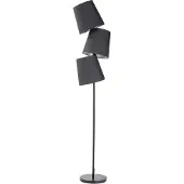 Beliani Stehlampe Schwarz Metall 164 cm 3-flammig Stoffschirme langes Kabel mit Schalter Retro Design