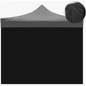 Divina Garden Ersatz-Seitenabdeckung (3 x 2 m, schwarz, wasserdicht) für Faltpavillon