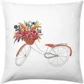 TRAUMSCHLAF Dekokissenhülle Blumenrad 40x40 cm - weiß