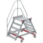 Euroline 512 mobiler Überstieg 60° Stufenausführung Alu gerieft Stufenbreite 800mm 5 Stufen
