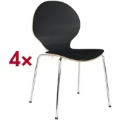 Nowy Styl 4er-Set Stapelstühle »Cafe VI« schwarz, 50x45 cm