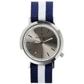Thread Etiquette - SPORT - silver / navy & white nato timepiece / 43 MM
