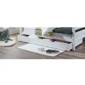 Natur24 Bettschublade Nora 194,5 x 19 x 94 cm Buche Weiß