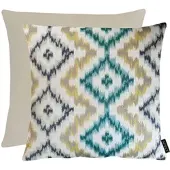 Apelt Dekokissen "Milan in Ikat-Design", natur, blau, ornament, B:45cm H:10cm L:45cm, Mischgewebe, Dekokissen_Sitzkissen_Kissenhüllen, Dekokissen, inclusive Soft-Kissenfüllung 100% PES