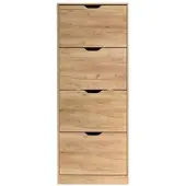 Better Home Schuhschrank mit praktischen Fächern, ca. 62x24x151 cm – Naturholz