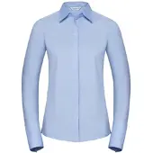 Russell Collection Ultimate Stretch Bluse – Langarm, bright sky, S