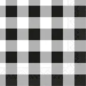 Mank Serviette Tissue Karo Schwarz, 33 x 33 cm, 100 Stück