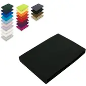 EXKLUSIV HEIMTEXTIL Topper Jersey Spannbettlaken 90x190 - 100x200 cm Schwarz