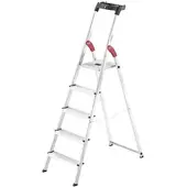 Hailo L60, 5 Stufen, 1,68 m Aluminium-Trittleiter mit Ständer Ultraleicht