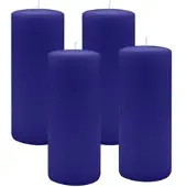 Kopschitz Kerzen 4er Set Adventskranzkerzen Royalblau Ø 70 x 180 mm