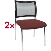 Topstar 2er-Set Stapelstühle »Visit 10« Netzrücken ohne Armlehnen rot, 48x46 cm