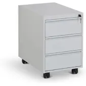 Ceha Büro- und Rollcontainer 600 mm Tiefe aus Stahl mit 3 Schüben in RAL7035 (lichtgrau)