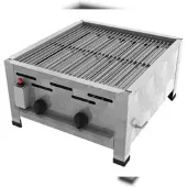 ChattenGlut Professional Gastrobräter 2-flammig Tischgerät 7,3kW und Edelstahlrost