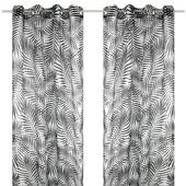 Arsvita 2er Pack Gardine 140x245cm Voile mit Druck Black&White Ösenschal