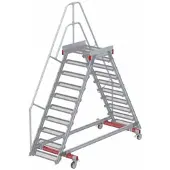 Euroline 512 mobiler Überstieg 60° Stufenausführung Stahl Gitterrost Stufenbreite 800mm 10 Stufen