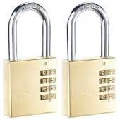 AGT 2er-Set Vorhänge-Schlösser mit 4-stelligem Zahlen-Code, 50 mm