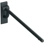 Hewi Duschspritzschutz der Serie 801, Polyamid, matt, Stange 902 mm lang, Vorhang Dekor uni weiß, bei 30°C waschbar, duschdicht, in Farbe 99 (Reinweiß)