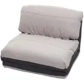 Mendler Schlafsessel HWC-E68, Schlafsofa Funktionssessel Klappsessel Relaxsessel, Stoff/Textil dunkelgrau/hellgrau