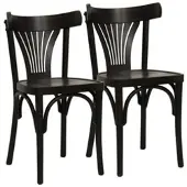 Metro Professional Restaurantstuhl Lyra 2er Set, Buchenholz, wenge