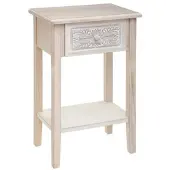 Wellhome - Exclusive S Nachttisch 45x30x67,5 cm in Weiß