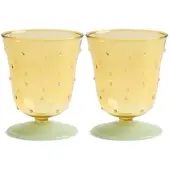 &Klevering - Dot Trinkglas 200 ml, gelb (2er-Set)