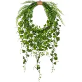 Creativ Green künstlicher Mix Blätter Hängekranz, Ø ca. 45/90 cm, grün