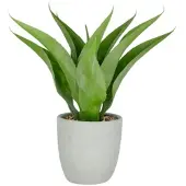 Creativ Green künstliche Pflanze Agave im grauen Zementtopf, 55cm, UV-beständig