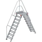 Euroline 512 Überstieg 60° 600mm Stufenbreite 2x9 Stufen Stahl Gitterrost