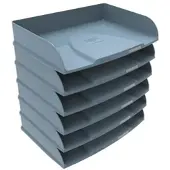 Exacompta Briefkorb COMBO STYLI Autentik A4 quer 6 Stück grau