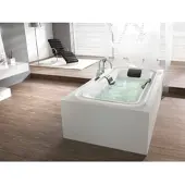 Hoesch Ergo+ Rechteckbadewanne 2075 x 1075 mm weiß/verchromt - 6436.010305