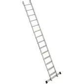 Euroline Premium 30174 Alu Stufenanlegeleiter mit integriertem Anlegegummi 14 Stufen