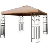 Linder Exclusiv GmbH Metallpavillon 3x3 m Pavillon Pergola Gartenpavillon Partyzelt Festzelt stabil taupe
