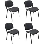 Proregal 4x Stapelstuhl Blackbird | HxBxT 78x54x60cm | stapelbar | Schwarz | Bürostuhl Stuhl Empfangsstuhl
