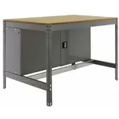 Proregal Werkbank BUFFALO mit Schrank | HxBxT 84x90x61cm | Traglast 400kg | Grau