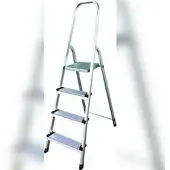 Lex Alu Stufenstehleiter Haushaltsleiter Klappleiter Trittleiter 4 stufig klappbar