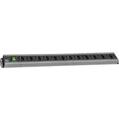 Bachmann 12-fach Steckdosenleiste, 90° - mit Schalter - 2 m
